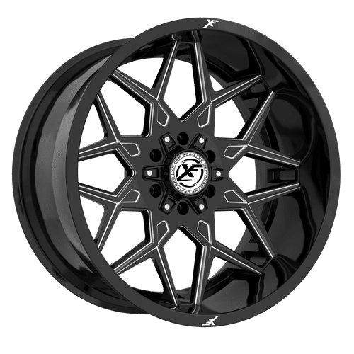 XF-238201081651180-12GBML - XF Off-Road XF-238 20X10 8X165.1 / 8X180 -12mm Gloss Black Milled - XF Off-Road Wheels Canada