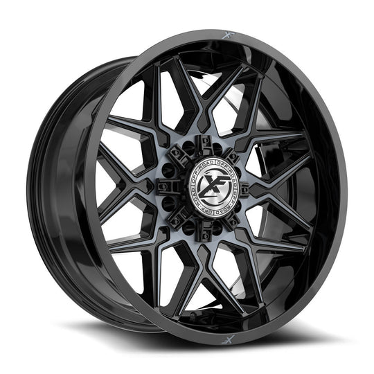 XF-238221281651170-44GBMTITDDT - XF Off-Road XF-238 22X12 8X165.1 / 8X170 -44mm Black & Titanium - XF Off-Road Wheels Canada