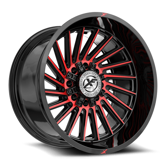 XF-239241481651170-76GBMLR - XF Off-Road XF-239 24X14 8X165.1 / 8X170 -76mm Black & Red - XF Off-Road Wheels Canada
