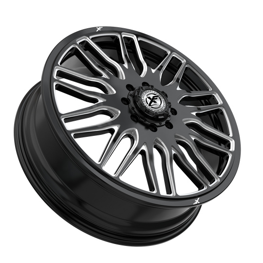 240F208261110GBML - XF Offroad XF-240 Dually 20X8.25 8X200 ET 110MM Gloss Black Milled - XF Offroad Wheels Canada