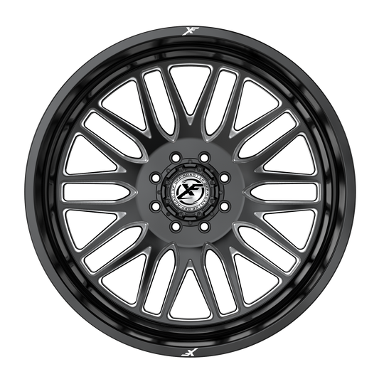 240O208261-192GBML - XF Offroad XF-240 Dually 20X8.25 8X200 ET -192MM Gloss Black Milled - XF Offroad Wheels Canada