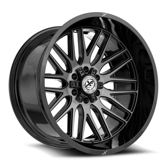 XF-240201056XBLANK-12GBBRDDT - XF Off-Road XF-240 20X10 Blank 5X/6X -12mm Gloss Black & Brushed Double Dark Tint - XF Off-Road Wheels Canada