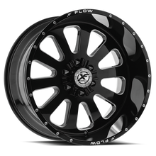 Load image into Gallery viewer, XFX-302171051143127-12BMW - XFX Flow XFX-302 17X10 5X114.3 / 5X127 -12mm Gloss Black &amp; Milled - XFX Flow Wheels Canada