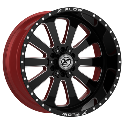 XFX-302221251397150-44GBRWMW - XFX Flow XFX-302 22X12 5X139.7 / 5X150 -44mm Black & Red - XFX Flow Wheels Canada