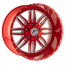 Load image into Gallery viewer, XFX-303221251397150-44RM - XFX Flow XFX-303 22X12 5X139.7 / 5X150 -44mm Red &amp; Milled - XFX Flow Wheels Canada