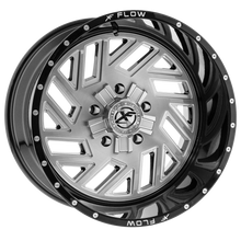 Charger l'image dans la galerie, XFX-304241251271397-44GBBRMW - XFX Flow XFX-304 24X12 5X127 / 5X139.7 -44mm Brushed &amp; Milled With Black Lip - XFX Flow Wheels Canada