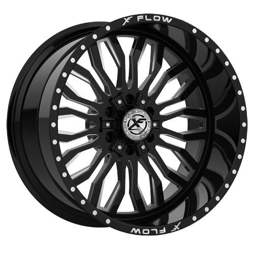 XFX-305171051143127-12BMW - XFX Flow XFX-305 17X10 5X127 / 5X114.3 -12mm Gloss Black & Milled - XFX Flow Wheels Canada