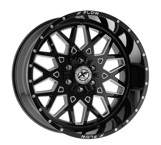 XFX-307241451271397-76BMW - XFX Flow XFX-307 24X14 5X139.7 / 5X127 -76mm Black & Milled - XFX Flow Wheels Canada