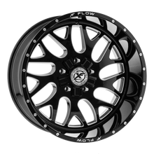 Load image into Gallery viewer, XFX-N-301241251271397-44BMW - XFX Flow XFX-301 24X12 5X139.7 / 5X127 -44mm Gloss Black &amp; Milled - XFX Flow Wheels Canada