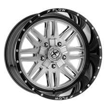 Charger l'image dans la galerie, XFX-N-303221251271397-44GBBRMW - XFX Flow XFX-303 22X12 5X139.7 / 5X127 -44mm Brushed &amp; Milled With Black Lip - XFX Flow Wheels Canada