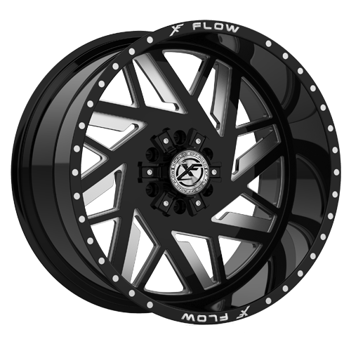 XFX-N-306241251271397-44BMW - XFX Flow XFX-306 24X12 5X139.7 / 5X127 -44mm Gloss Black & Milled - XFX Flow Wheels Canada