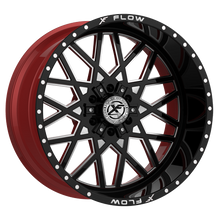 Load image into Gallery viewer, XFX-N-307241451271397-76GBRWMW - XFX Flow XFX-307 24X14 5X139.7 / 5X127 -76mm Gloss Black &amp; Milled With Red Inner - XFX Flow Wheels Canada