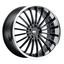 Load image into Gallery viewer, 2010NEW425114B72E - XO New York 20X10 5X114.3  42mm Gloss Black W/ Stainless Steel Lip - XO Wheels Canada