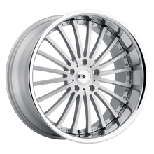 Charger l'image dans la galerie, 2010NEW255120S72 - XO New York 20X10 5X120  25mm Matte Silver W/ Brushed Face &amp; Stainless Steel Lip - XO Wheels Canada