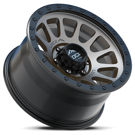 YOSEMITE-7957MGMBR - Lock Offroad Yosemite 17X9 5X127 ET 0mm Matte Grey With Black Ring - Lock Offroad Wheels Canada