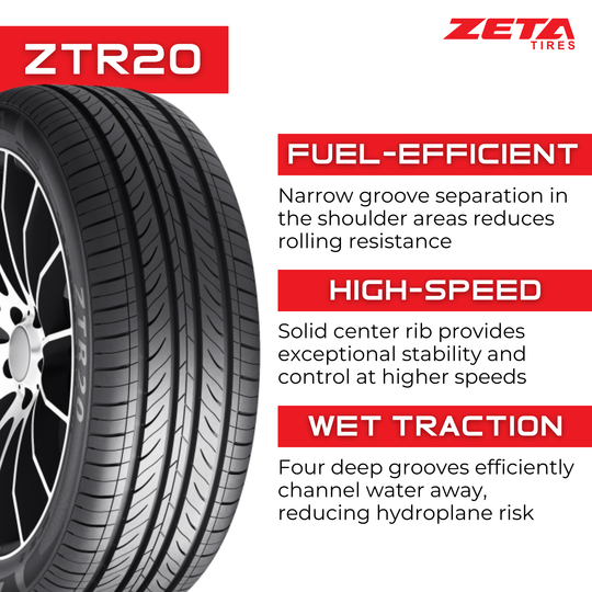 ZT1855515-4PK 185/55R15 Zeta ZTR20 82V - 4 Pack Zeta Tires Canada