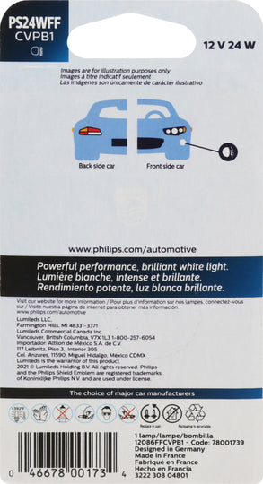PS24WFFCVPB1 Philips CrystalVision platinum Foglight PS24WFF - CrystalVision Platinum - Single Blister Pack Philips Bulbs
