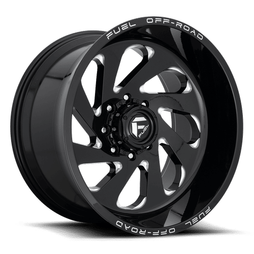 D63722201747 - Fuel Off-Road D637 Vortex 22X12 8X170 ET -44mm Gloss Black Milled - Fuel Off-Road Wheels Canada