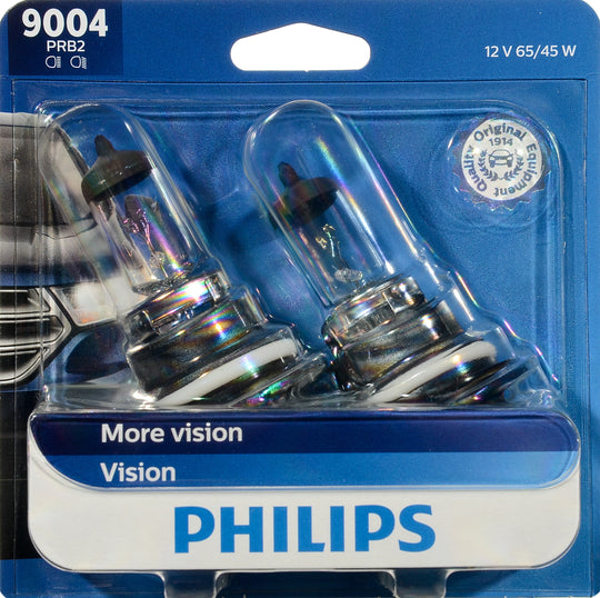 9004PRB2 Philips Vision Headlight 9004 - Vision - Twin Blister Pack Philips Bulbs