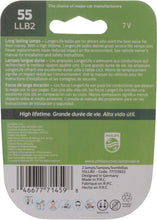 Load image into Gallery viewer, 55LLB2 Philips LongerLife Miniature 55LL - LongerLife - Twin Blister Pack Philips Bulbs