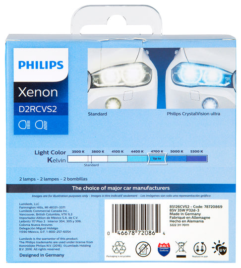 D2RCVS2 Philips CrystalVision ultra HID D2R - CrystalVision Ultra - Twin Blister Pack Philips Bulbs