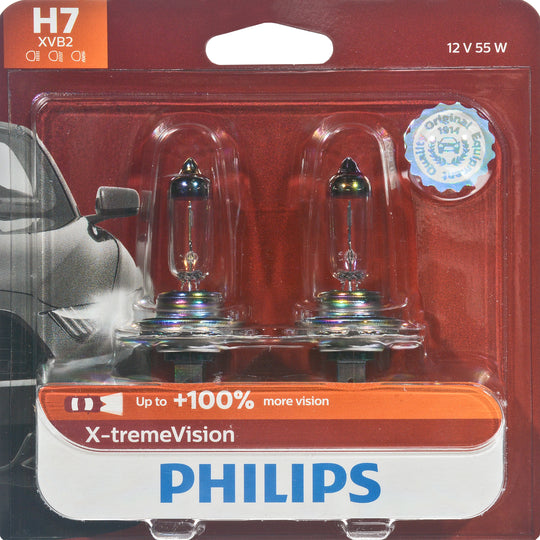 H7XVB2 Philips X-tremeVision Headlight H7 - X-tremeVision - Twin Blister Pack Philips Bulbs