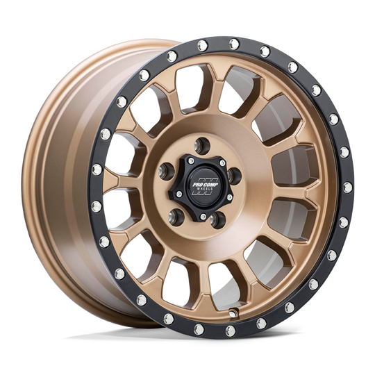 PXA9634-78583 - Pro Comp PA34 Rockwell 17X8.5 6X139.7 0mm Matte Bronze With Black Lip - Pro Comp Wheels Canada