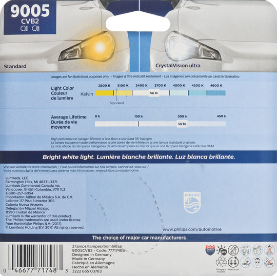9005CVB2 Philips CrystalVision ultra Headlight 9005 - CrystalVision Ultra - Twin Blister Pack Philips Bulbs