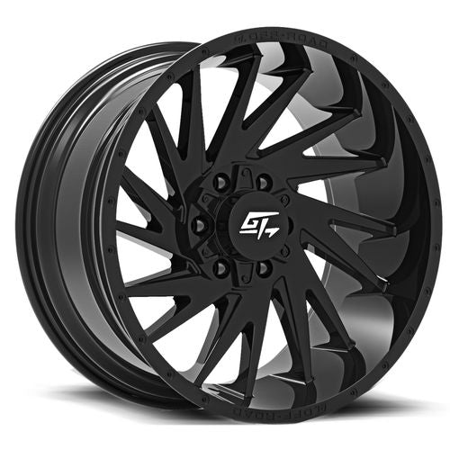 GT113221081123 - GT Offroad Tomahawk 22X10 8X165.1 / 8X170 -18mm Gloss Black - GT Offroad Wheels Canada