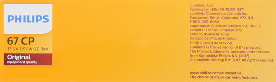 67CP Philips Standard Miniature 67 - Standard - Multiple Commercial 10-Pack Philips Bulbs