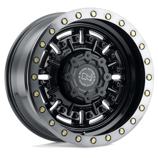 1895ABR125150B10 - Black Rhino Abrams 18X9.5 5X150  12mm Gloss Gun Black W/ Machined Dark Tint - Black Rhino Wheels Canada
