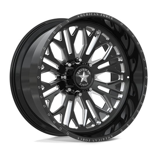AFTNCKH50F25-5-20 - American Force AFW Intrepid 24X12 8X170 -55mm Gloss Black Mill-Mach - American Force Wheels Canada