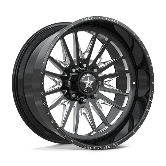 AFTJCKH48G24-5-20 - American Force Cast AFW Notch 22X12 8X180 -55mm Gloss Black Mill-Mach - American Force Cast Wheels Canada