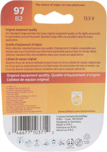 Load image into Gallery viewer, 97B2 Philips Standard Miniature 97 - Standard - Twin Blister Pack Philips Bulbs