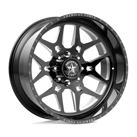 AFTPCKH38G24-5-21 - American Force AFW Battle 24X14 8X180 -90mm Gloss Black Mill-Mach - American Force Wheels Canada