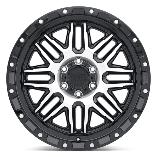 1890ALA068170B25 - Black Rhino Alamo 18X9 8X170  6mm Gloss Black W/ Machined Face & Stainless Bolts - Black Rhino Wheels Canada