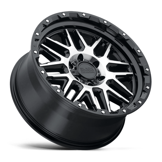 1890ALA126140B12 - Black Rhino Alamo 18X9 6X139.7  12mm Gloss Black W/ Machined Face & Stainless Bolts - Black Rhino Wheels Canada