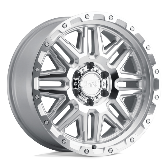 1790ALA126140S12 - Black Rhino Alamo 17X9 6X139.7  12mm Silver W/ Mirror Face & Stainless Bolts - Black Rhino Wheels Canada