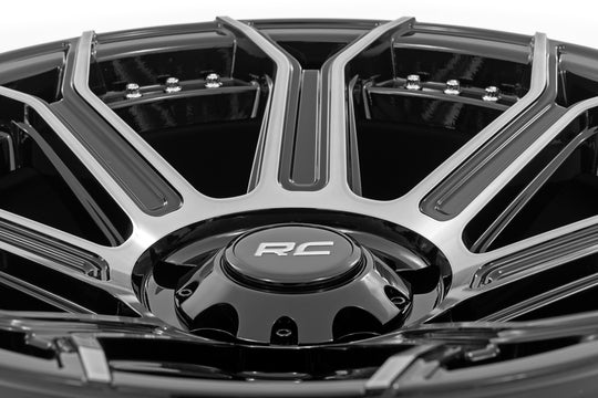 89170917 Rough Country 89 Series Wheel - One-Piece - Black Machined Gun Metal - 17x9 - 6x135 - -12mm Rough Country Canada