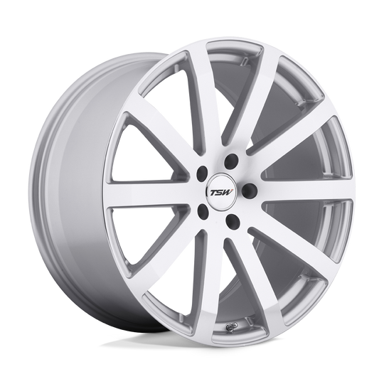 1995BRK455120S76 - TSW Brooklands 19X9.5 5X120  45mm Silver W/ Mirror-Cut Face - TSW Wheels Canada