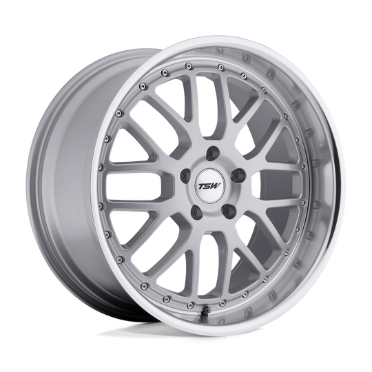 1880VAL325112S72 - TSW Valencia 18X8 5X112  32mm Silver W/ Mirror Cut Lip - TSW Wheels Canada