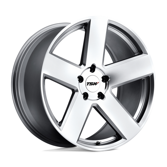 1885BRS355100S72 - TSW Bristol 18X8.5 5X100  35mm Silver W/ Mirror-Cut Face - TSW Wheels Canada