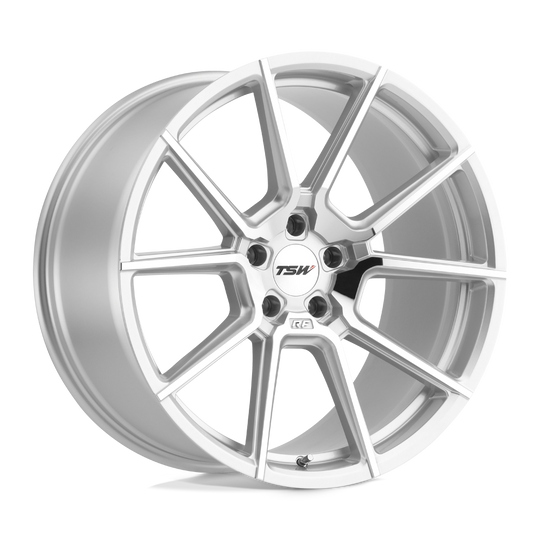 1910CRN255120S76 - TSW Chrono 19X10 5X120  25mm Silver W/ Mirror Cut Face - TSW Wheels Canada