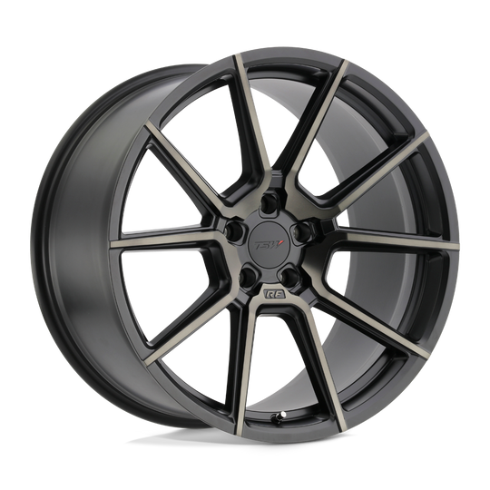 1780CRN405108M72 - TSW Chrono 17X8 5X108  40mm Matte Black W/ Machine Face & Dark Tint - TSW Wheels Canada