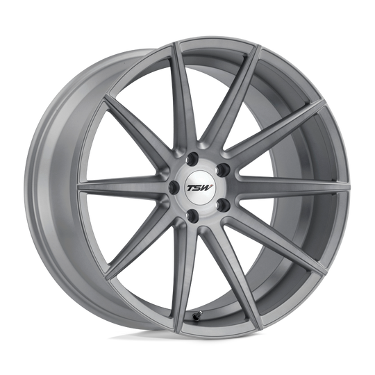 2010CLP405120S76 - TSW Clypse 20X10 5X120  40mm Titanium W/ Matte Brushed Face - TSW Wheels Canada