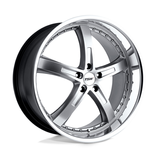 1980JAR355120S76 - TSW Jarama 19X8 5X120  35mm Hyper Silver W/ Mirror Cut Lip - TSW Wheels Canada