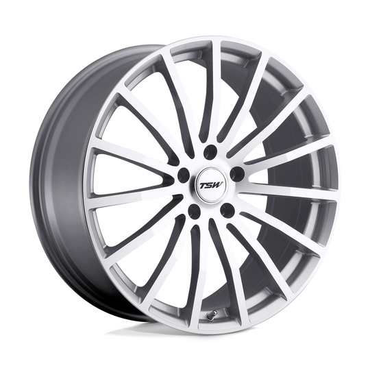 1780MAL455112S72 - TSW Mallory 17X8 5X112  45mm Silver W/ Mirror Cut Face - TSW Wheels Canada