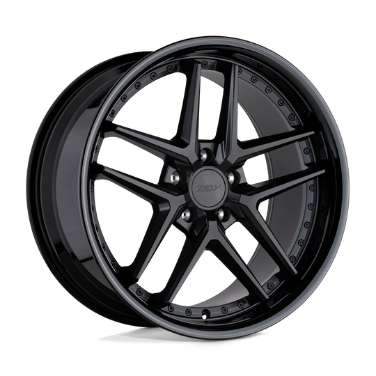 1985REM325112B66 - TSW Premio 19X8.5 5X112  32mm Matte Black W/ Gloss Black Lip - TSW Wheels Canada