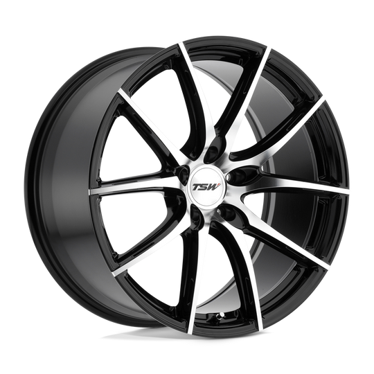 1885SPT305120B76 - TSW Sprint 18X8.5 5X120  30mm Gloss Black W/ Mirror Cut Face - TSW Wheels Canada