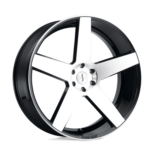 2495EMP155140F78 - Status Empire 24X9.5 5X139.7  15mm Gloss Black W/ Machined Face - Status Wheels Canada